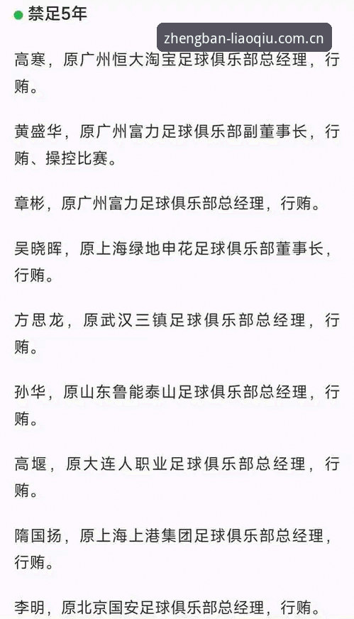 聊球APP正版渠道怎么下载 足协第三批禁足名单公布:17人终身禁足,行业刮骨疗毒进行时